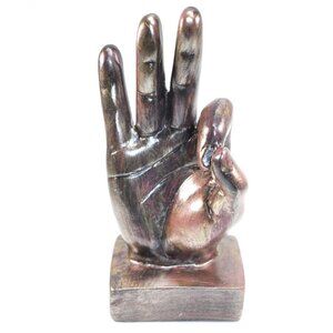 Hand Finger Statues Fingers Sculpture Creative Home Decoration OK Gesture Copper